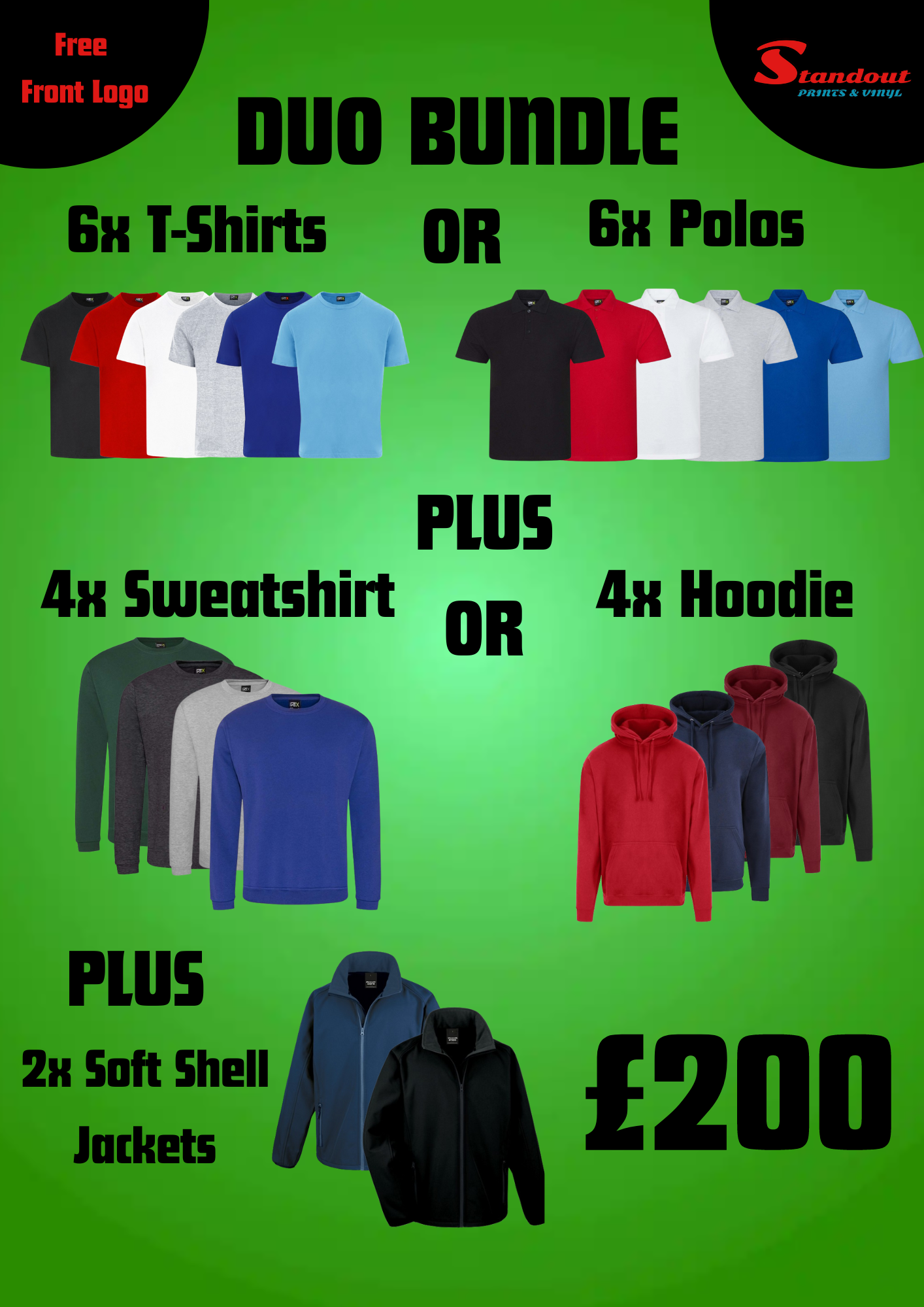 Workwear Bundle - Duo Bundle. Customise with your own logo or design.
