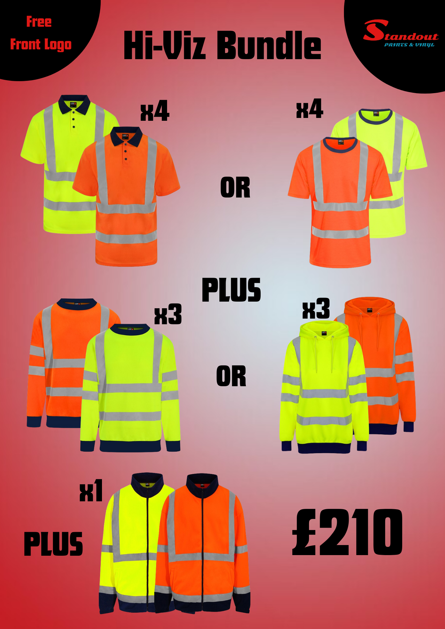 Hi-Viz Bundle - Customise with your own logo or design.