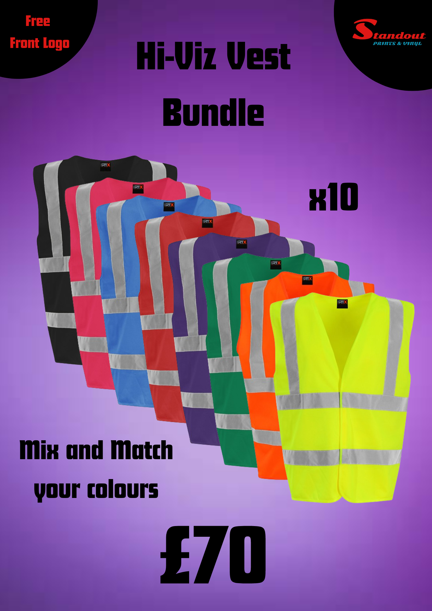 10x Hi-Viz Vest Bundle