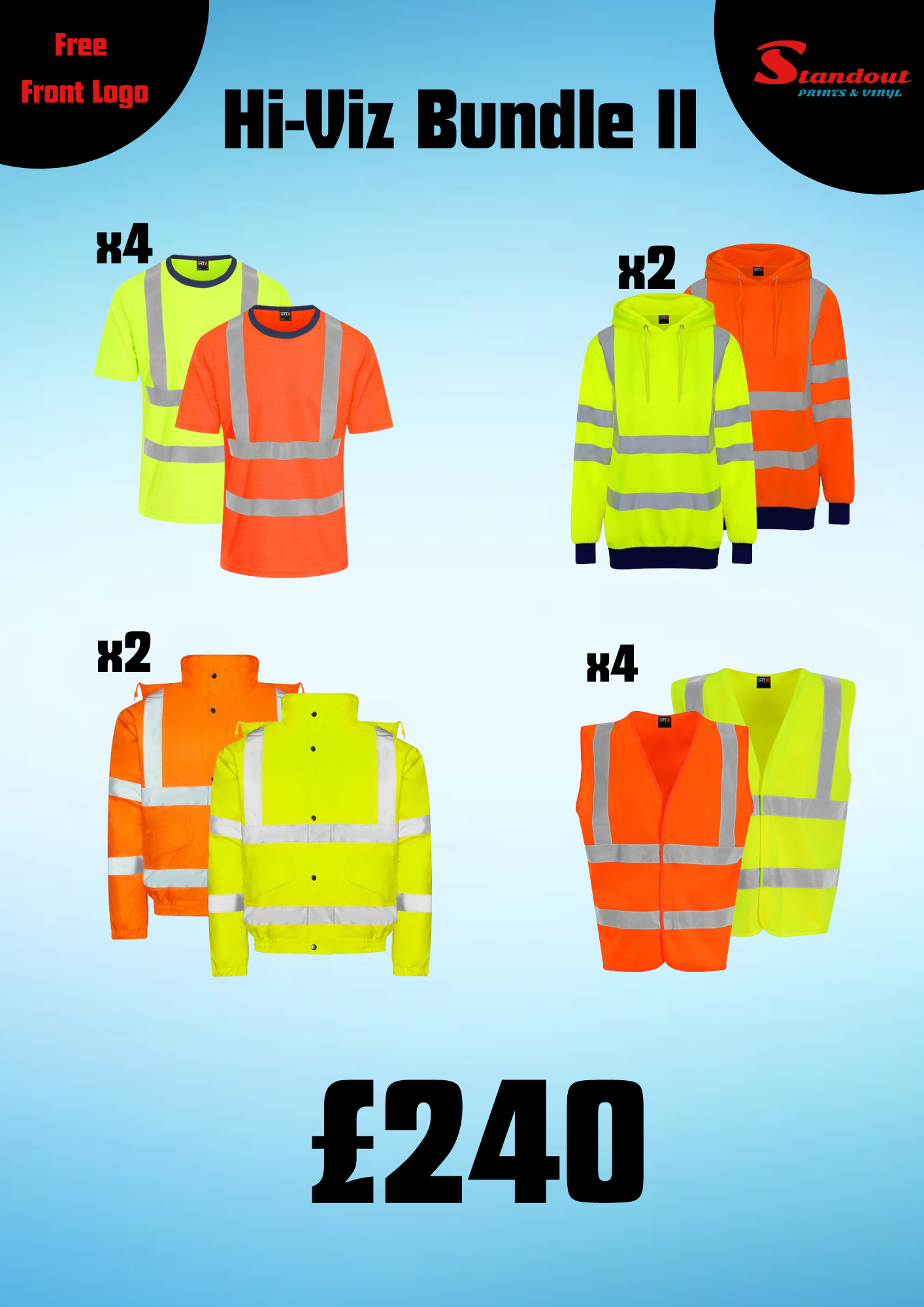 Hi-Viz Bundle II - Customise with your own logo or design.