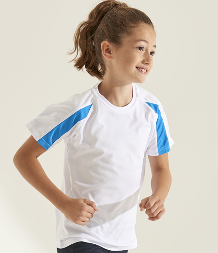 Just Cools Contrast Kids Sports T-Shirt.