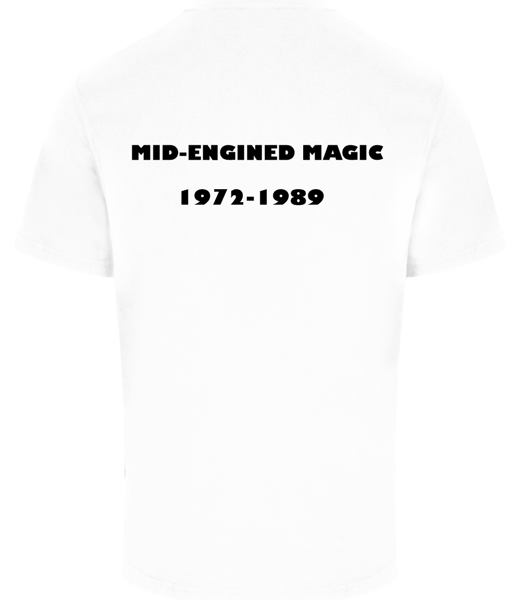 X1-9 Owners Club. Mid-engined Magic Print RTX T-Shirt in White