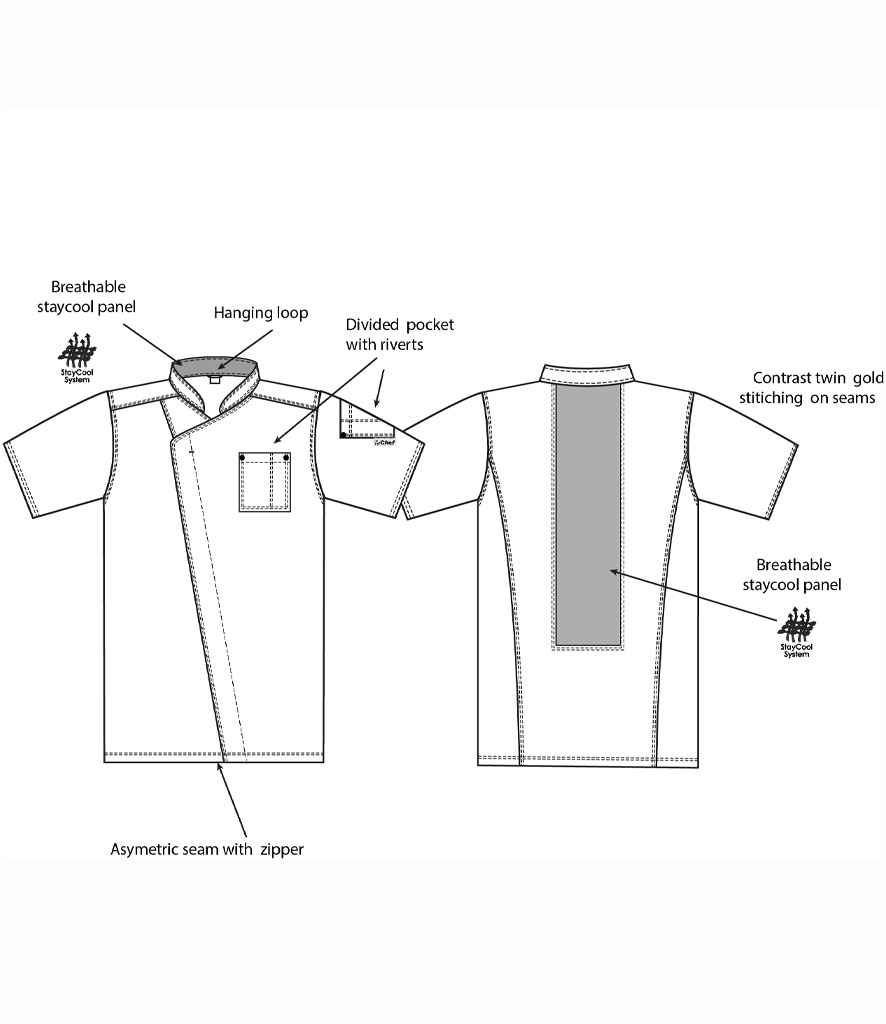 Male and female Chef's Jacket - Le Chef, Short Sleeve