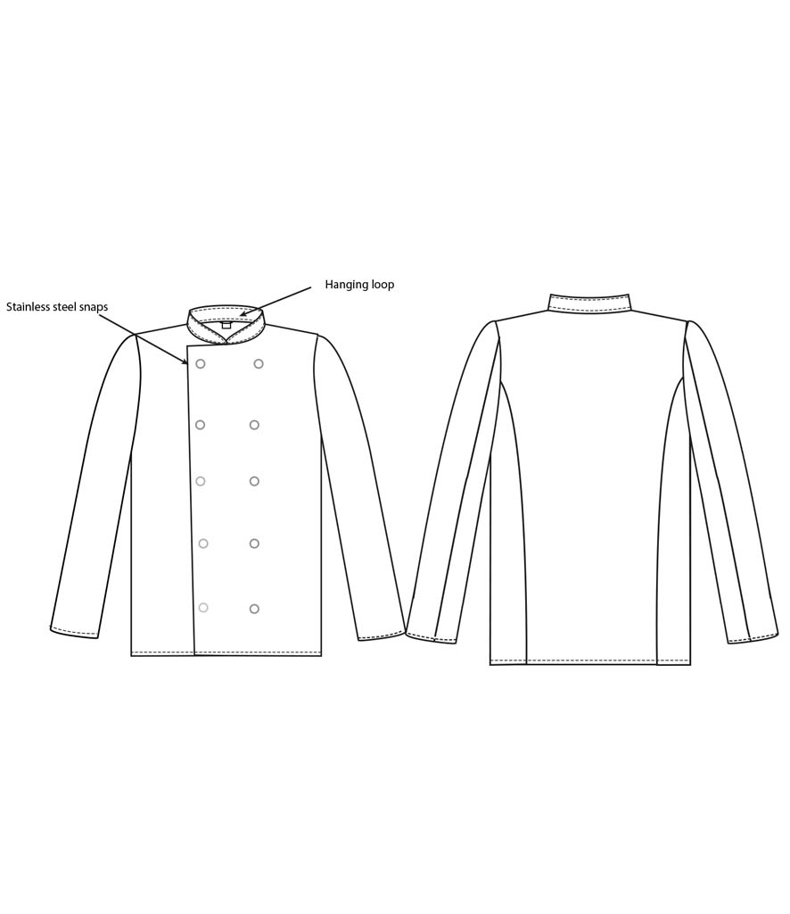Unisex Chef's Jacket - Dennys, Long Sleeve