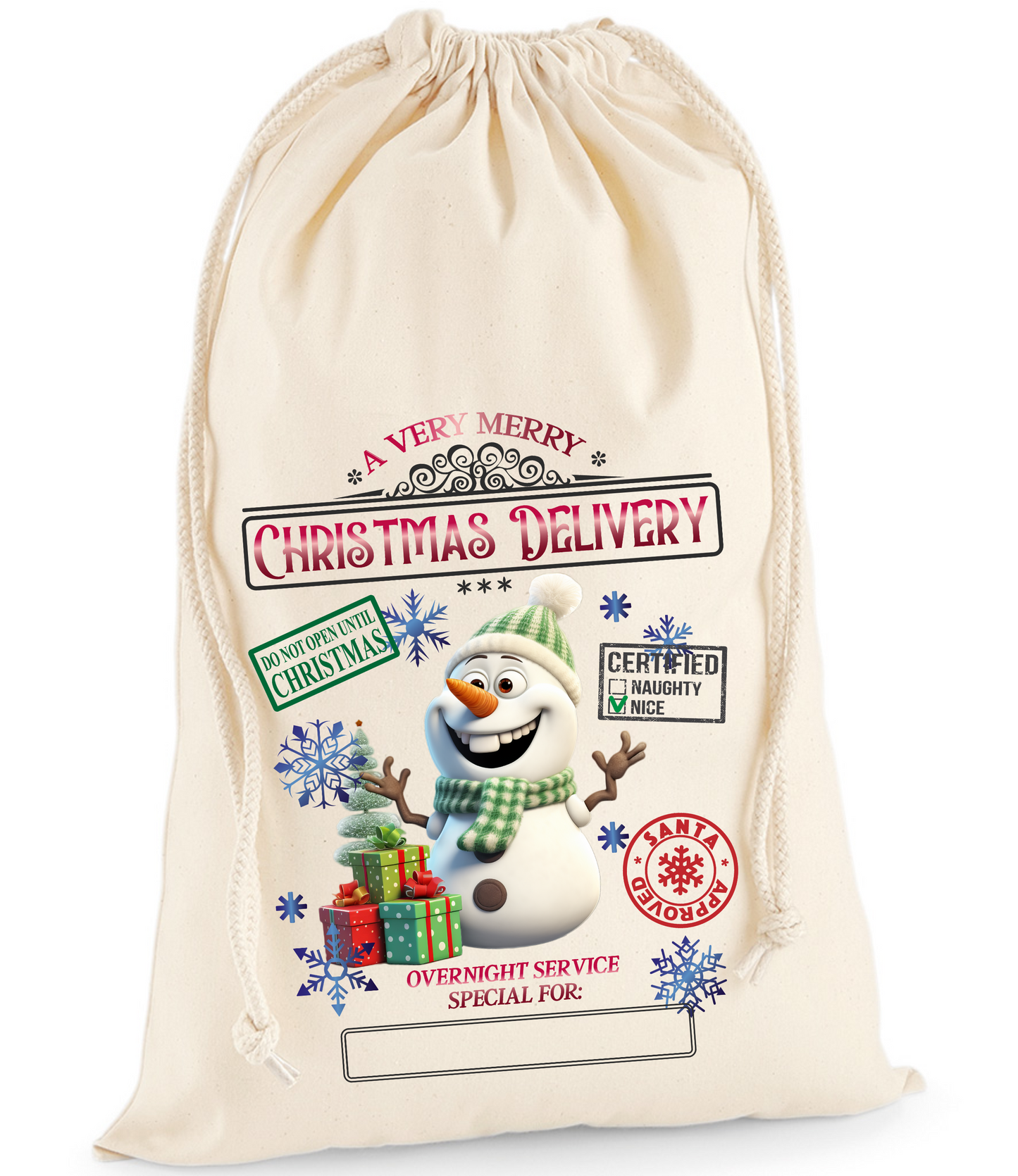 Personalised Christmas Santa Sacks.