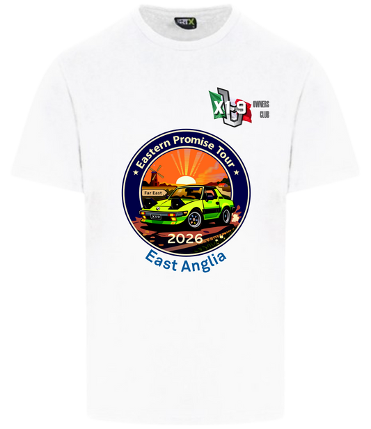 X1-9 Owners Club. Eastern Promise Tour RTX T-Shirt in white