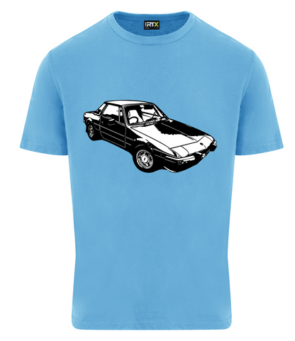 X1-9 Owners Club. Mid-engined Magic Print RTX T-Shirt in Light Blue