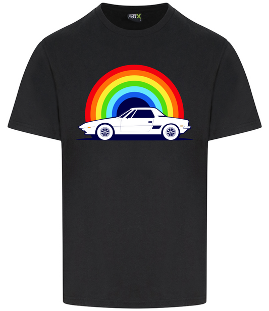 X1-9 Owners Club. Rainbow Print RTX T-Shirt in black