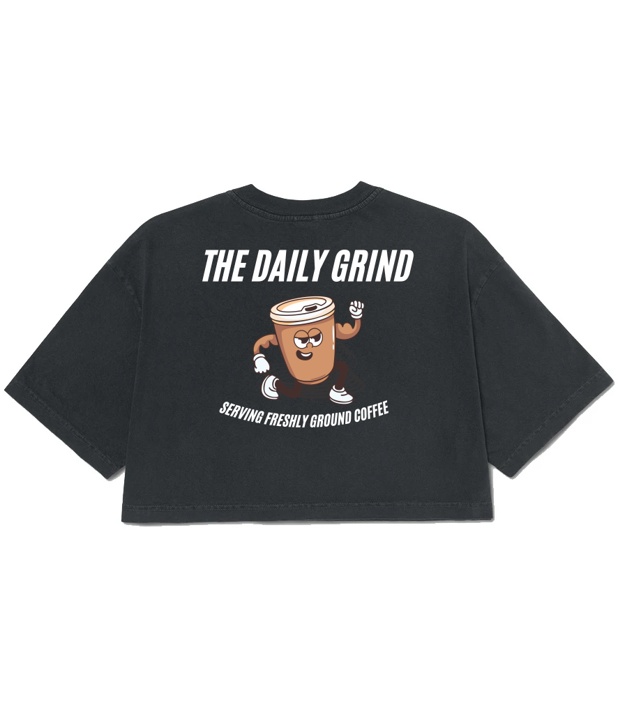 TT Fitness - The Daily Grind - Ladies Heavyweight Cropped T-Shirt