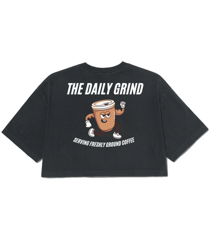 TT Fitness - The Daily Grind Coffee - Ladies Heavyweight Cropped T-Shirt