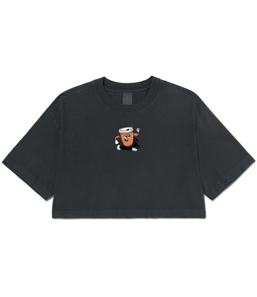 TT Fitness - The Daily Grind Coffee - Ladies Heavyweight Cropped T-Shirt