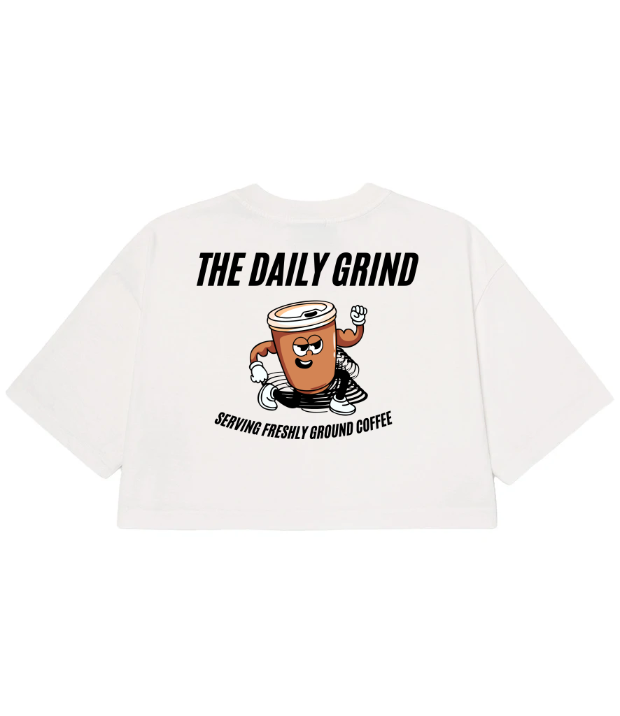 TT Fitness - The Daily Grind Coffee - Ladies Heavyweight Cropped T-Shirt