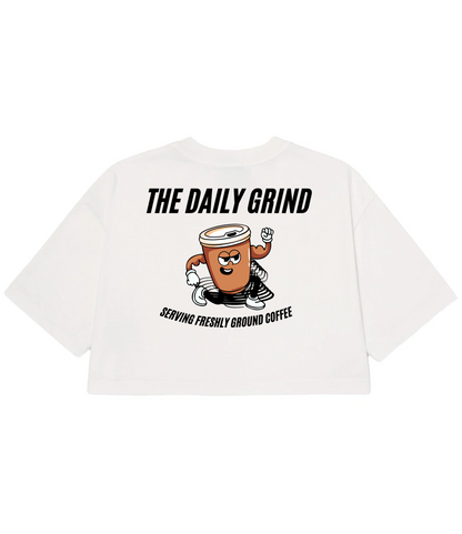 TT Fitness - The Daily Grind Coffee - Ladies Heavyweight Cropped T-Shirt