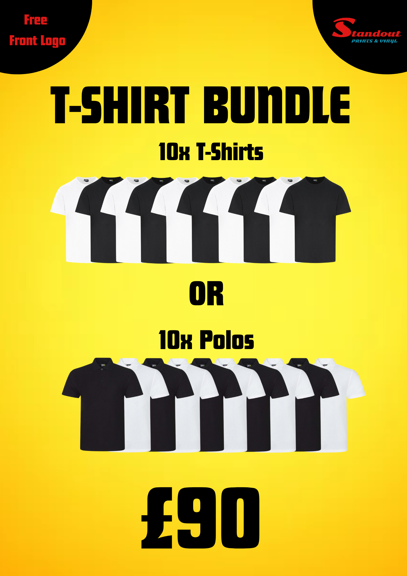 Workwear Bundle - 10 T-Shirts or Polo Bundle