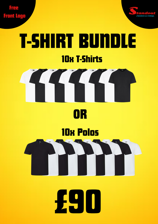 Workwear Bundle - 10 T-Shirts or Polo Bundle